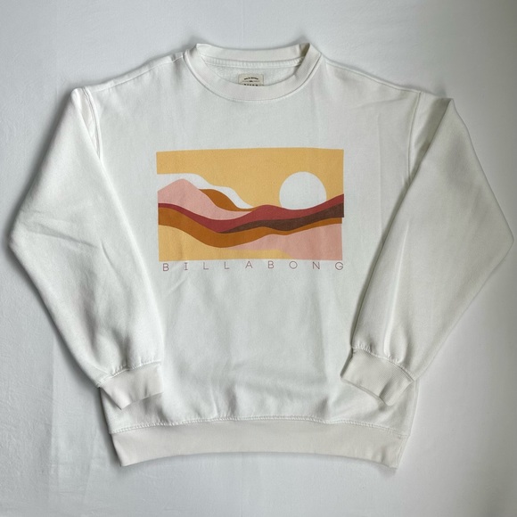 Billabong Tops - NWOT Billabong Mountain Sunset White Crewneck Women’s Sweatshirt